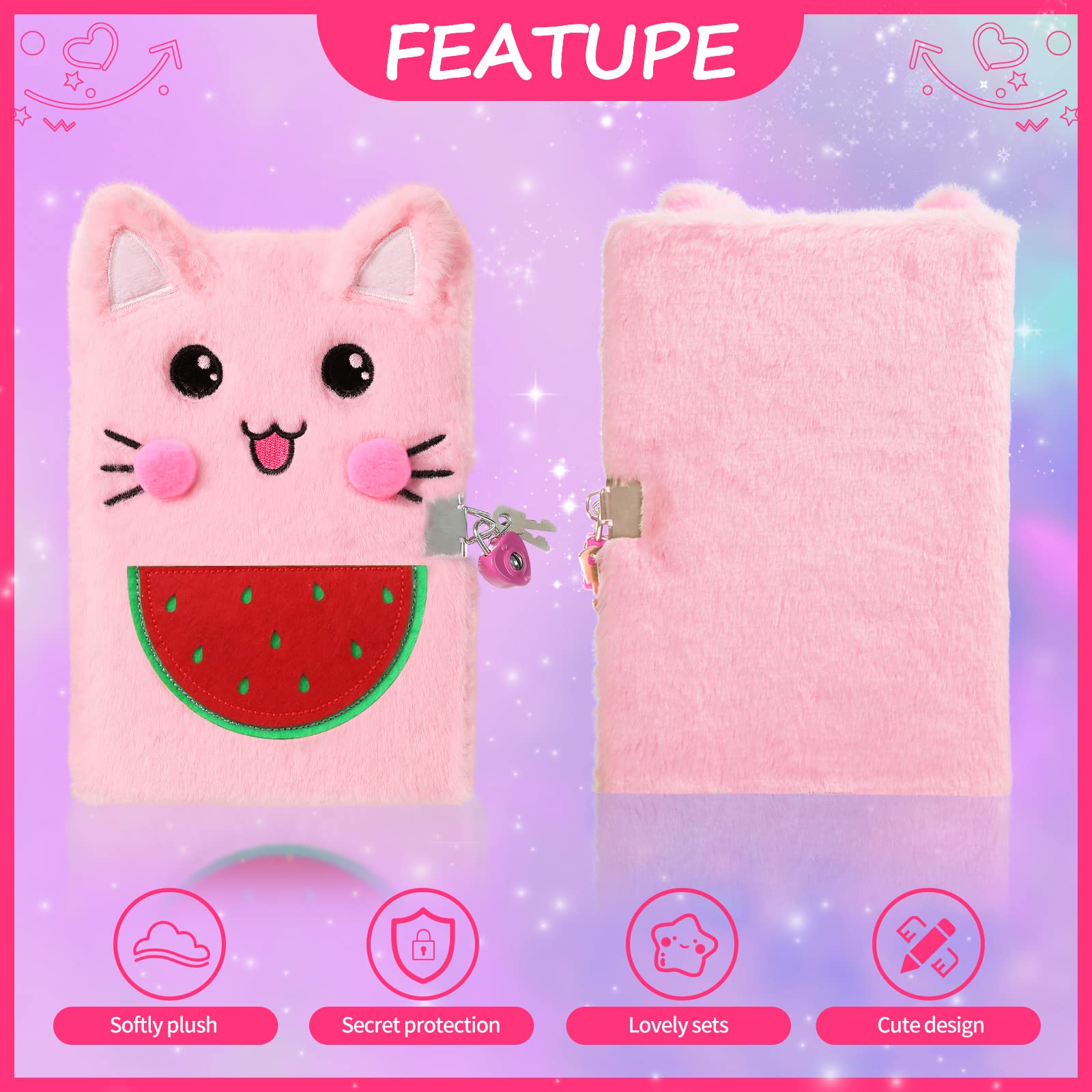Amazon.co.jp: Sicbanna 猫の日記 ロックと鍵付き 女の子用